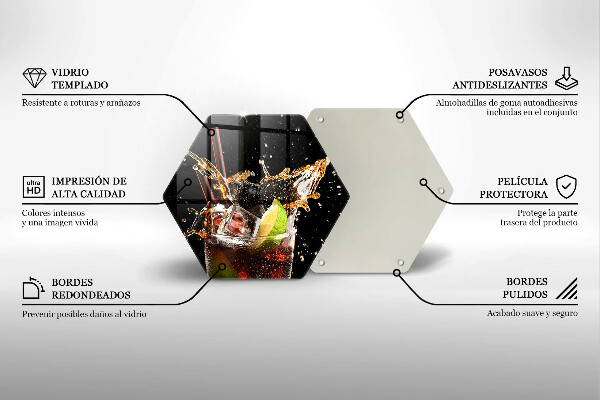 Üveg vágódeszka Igyál jéggel