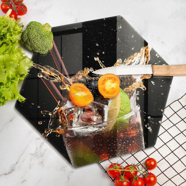 Üveg vágódeszka Igyál jéggel