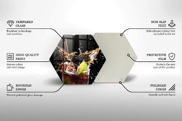 Üveg vágódeszka Igyál jéggel