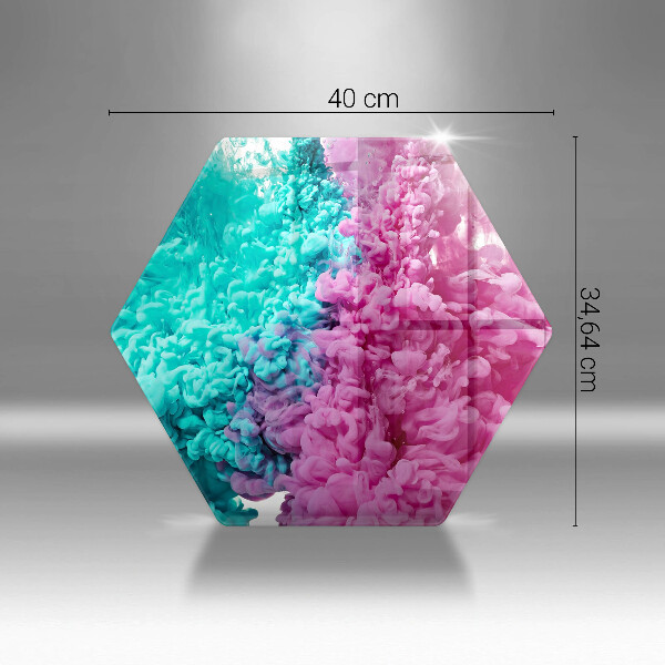 Üveg vágódeszka Türkiz-rózsaszín füst