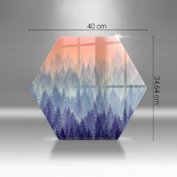 Üveg vágódeszka Erdő naplementekor