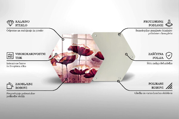 Üveg vágódeszka Virágfestés