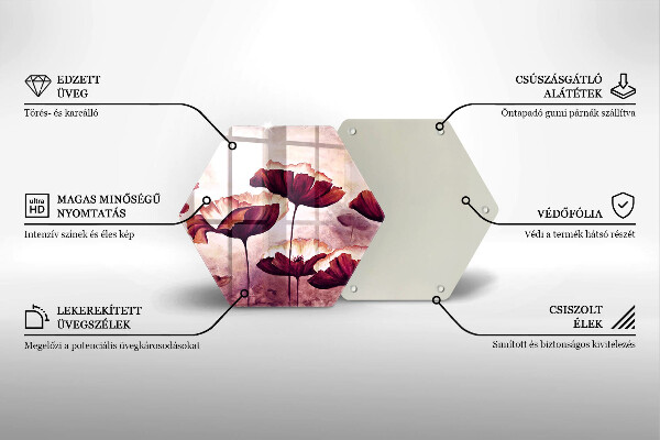 Üveg vágódeszka Virágfestés