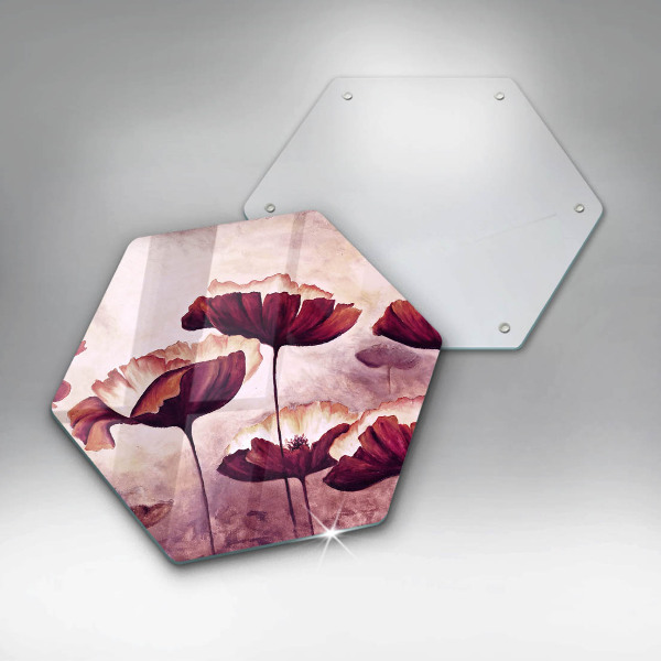 Üveg vágódeszka Virágfestés