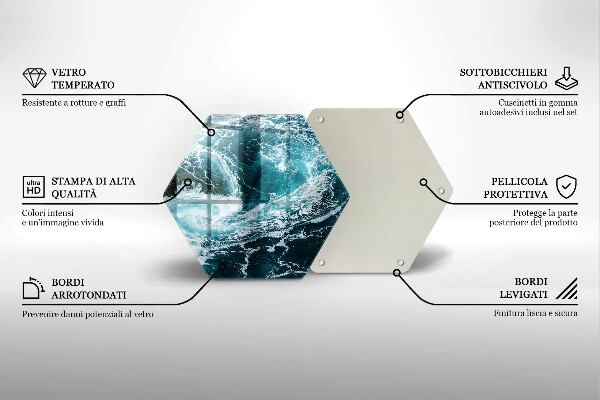 Üveg vágódeszka Habzó vízhullámok