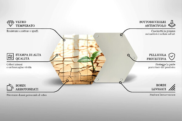 Üveg vágódeszka Magányos növény