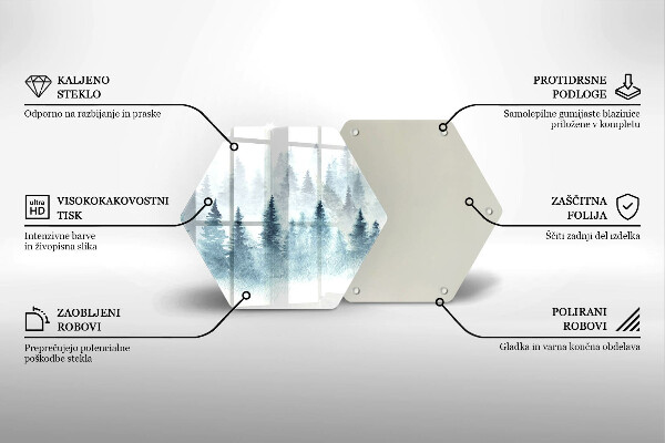 Üveg vágódeszka Festett téli erdő