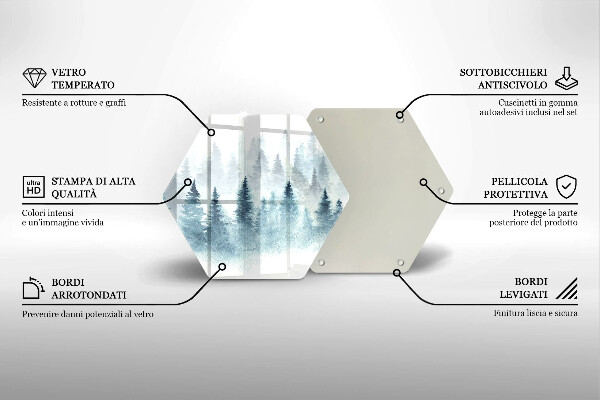 Üveg vágódeszka Festett téli erdő