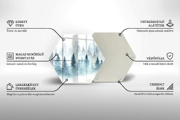 Üveg vágódeszka Festett téli erdő