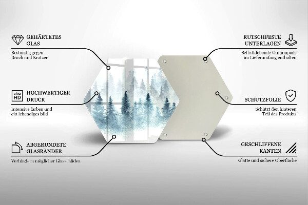 Üveg vágódeszka Festett téli erdő