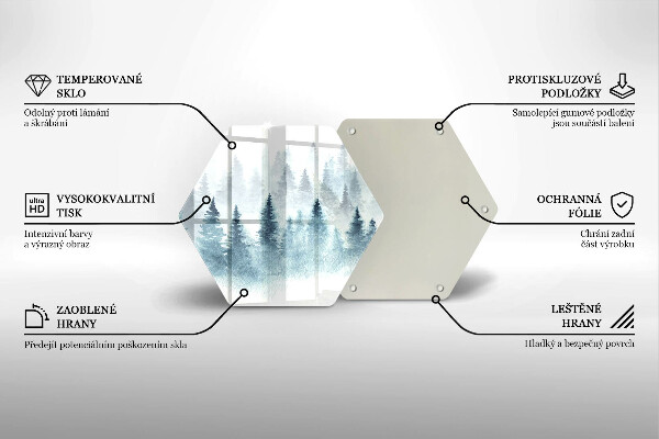 Üveg vágódeszka Festett téli erdő