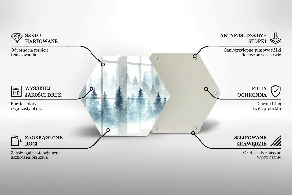 Üveg vágódeszka Festett téli erdő