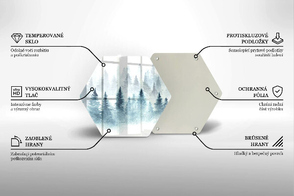 Üveg vágódeszka Festett téli erdő
