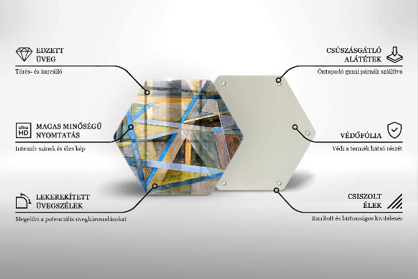 Üveg vágódeszka Festett vonalak absztrakció