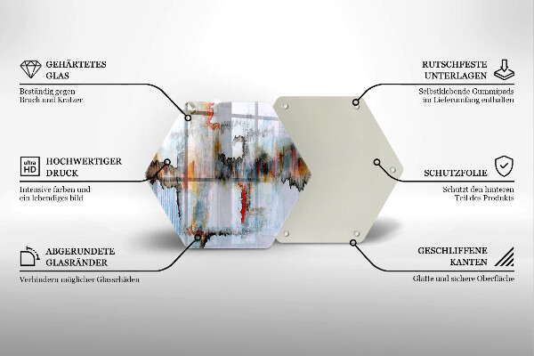 Üveg vágódeszka Absztrakciós festékek