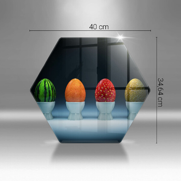 Üveg vágódeszka Absztrakt gyümölcs tojás