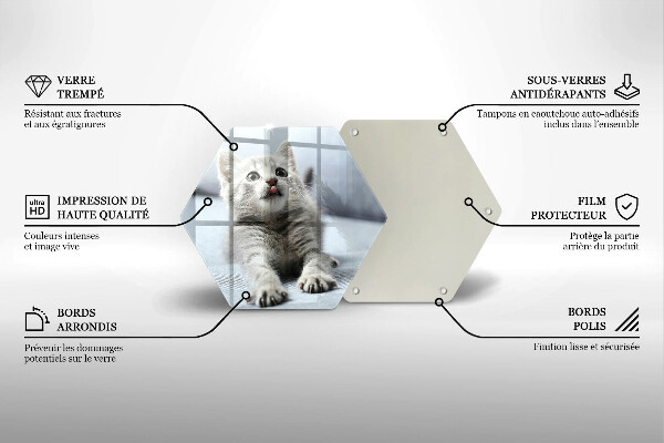 Üveg vágódeszka Aranyos kis cica