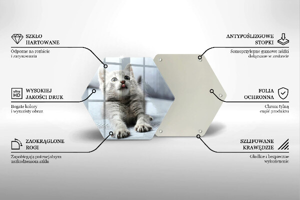 Üveg vágódeszka Aranyos kis cica