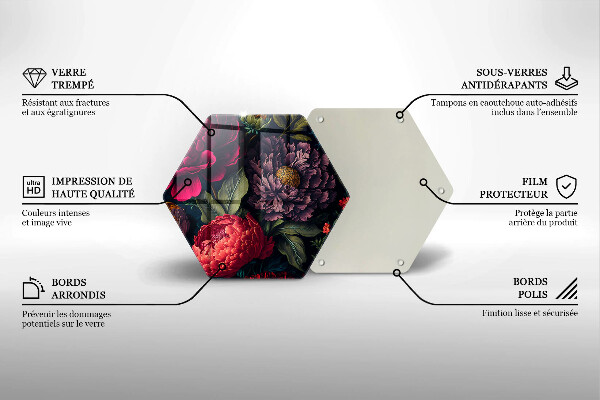 Üveg vágódeszka Gyönyörű virágok