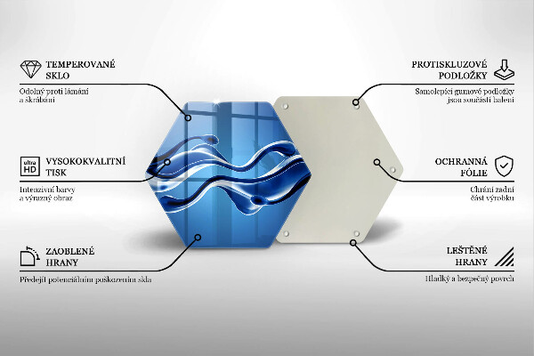 Üveg vágódeszka Folyadék absztrakció