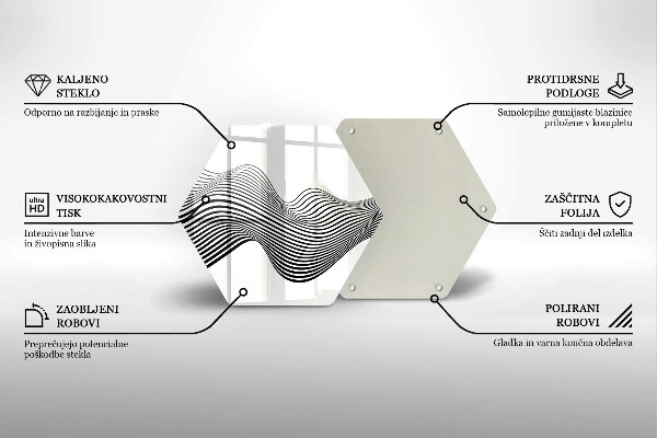 Üveg vágódeszka Lineáris absztrakció