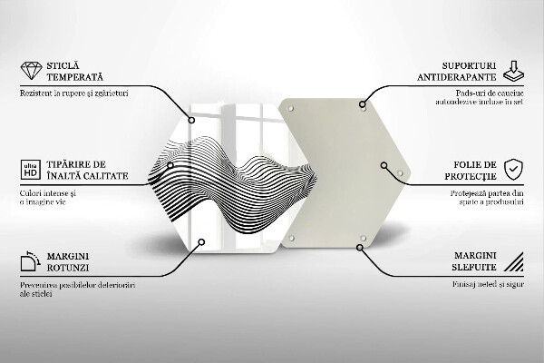 Üveg vágódeszka Lineáris absztrakció