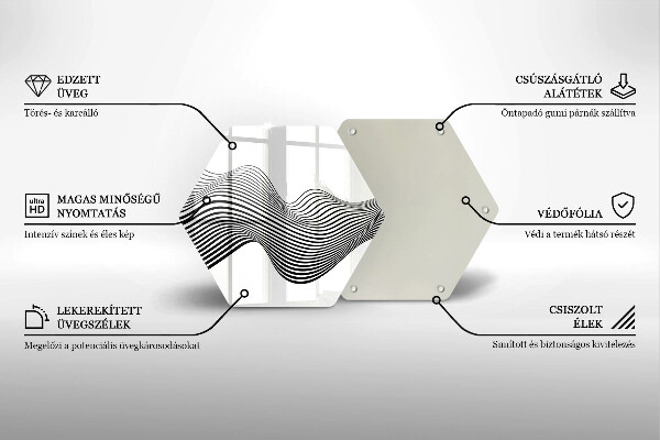 Üveg vágódeszka Lineáris absztrakció