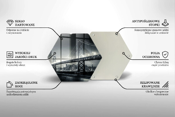 Üveg vágódeszka Benjamin Franklin híd