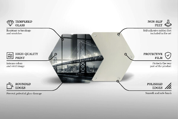 Üveg vágódeszka Benjamin Franklin híd