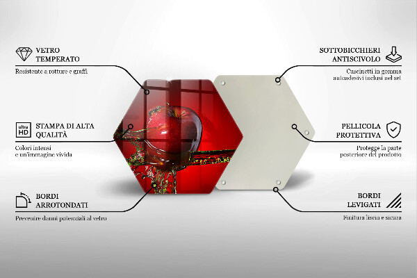 Üveg vágódeszka Alma gyümölcs vízben
