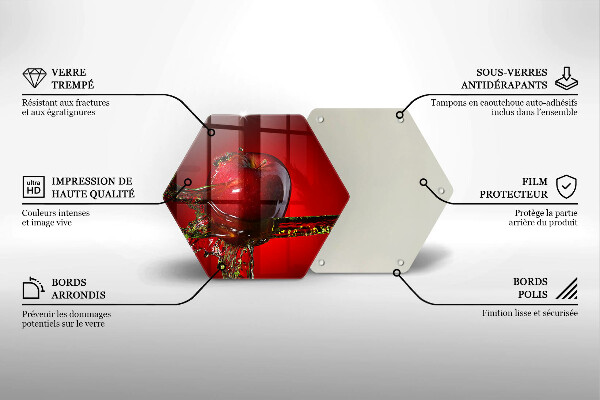 Üveg vágódeszka Alma gyümölcs vízben