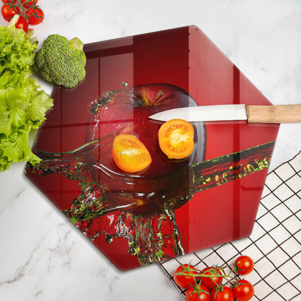 Üveg vágódeszka Alma gyümölcs vízben