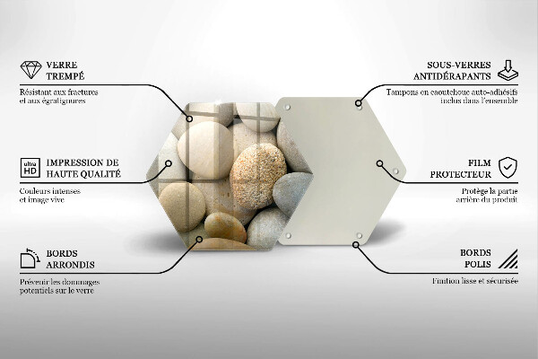 Üveg vágódeszka Ovális kövek mintája