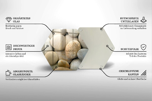 Üveg vágódeszka Ovális kövek mintája
