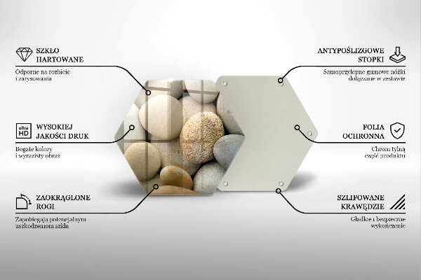 Üveg vágódeszka Ovális kövek mintája