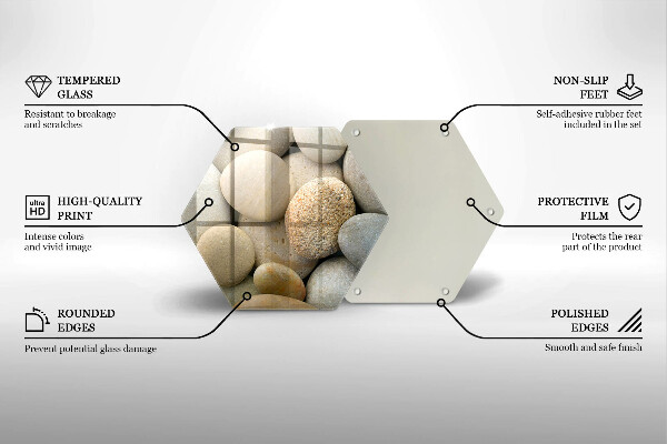 Üveg vágódeszka Ovális kövek mintája