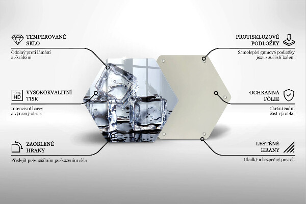 Üveg vágódeszka Jégkockák