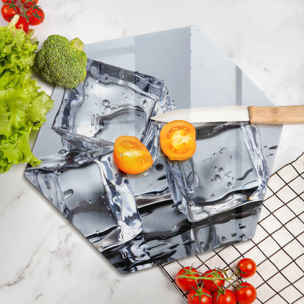 Üveg vágódeszka Jégkockák