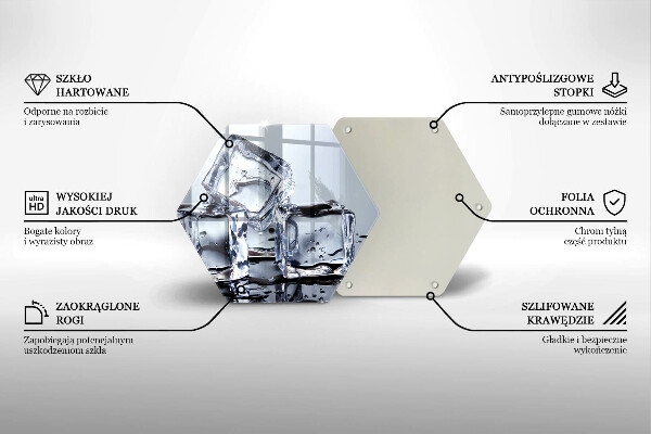 Üveg vágódeszka Jégkockák