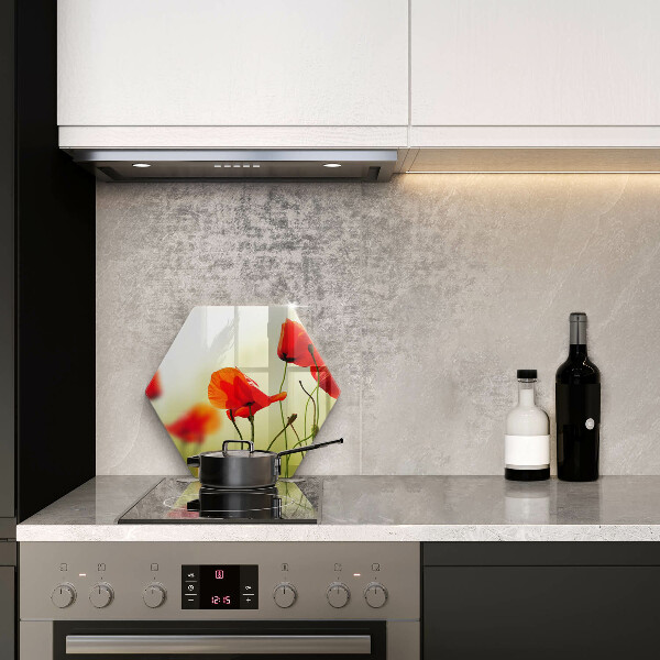 Üveg vágódeszka Piros pipacs virágok