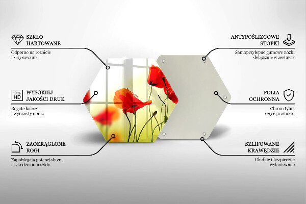 Üveg vágódeszka Piros pipacs virágok