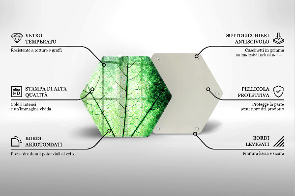 Üveg vágódeszka Dekoratív érlevél