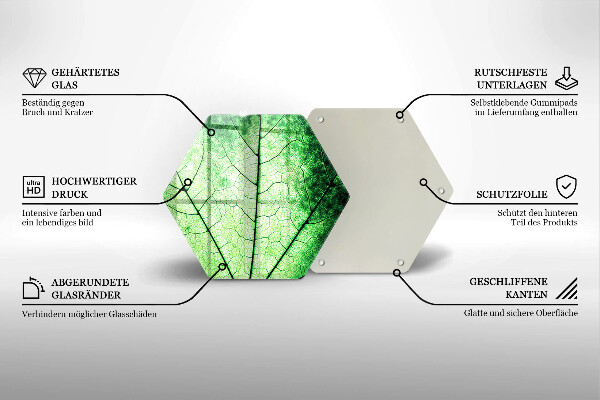 Üveg vágódeszka Dekoratív érlevél