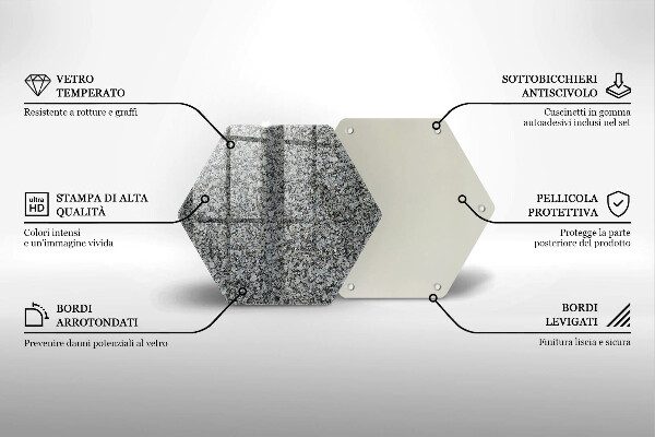 Üveg vágódeszka Kő textúra