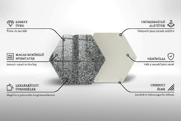 Üveg vágódeszka Kő textúra