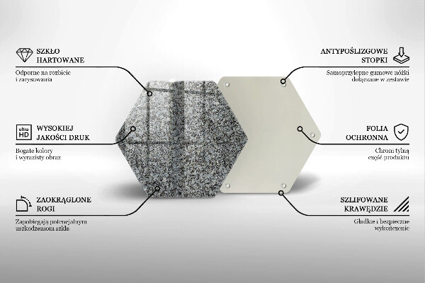 Üveg vágódeszka Kő textúra