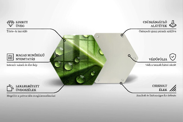 Üveg vágódeszka Természet harmat és levél