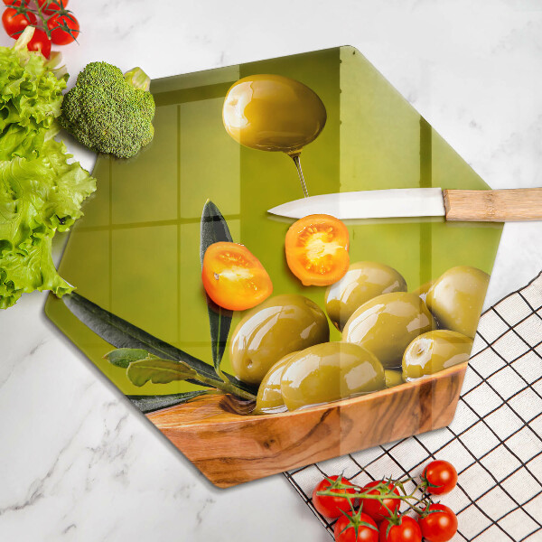 Üveg vágódeszka Ízletes olajbogyó