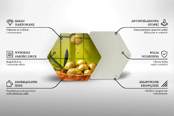 Üveg vágódeszka Ízletes olajbogyó