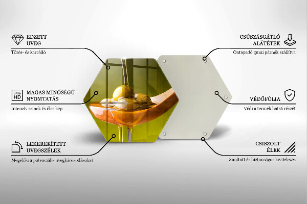 Üveg vágódeszka Olívaolaj és olívabogyó